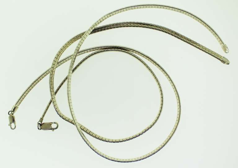 Italian Steg Silver 4mm Omega Chain Lot of Two