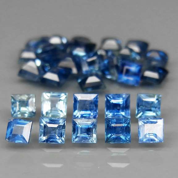 Rich blue 3.22ct princess cut Sapphire set