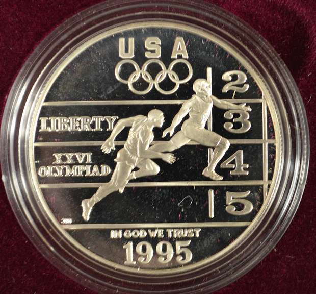 1996 Proof Smithsonian Institution 150th Anniversary Commemorative Silver Dollar.