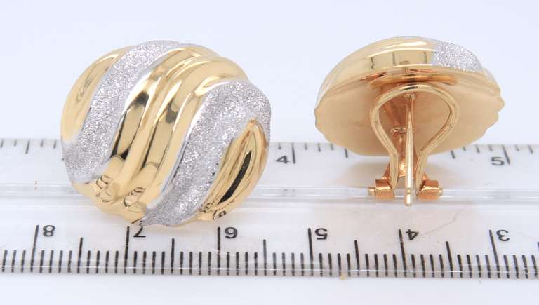 Fabulous Yellow Gold Button Style Earrings