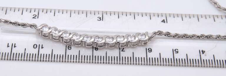 Vintage Italian Sterling Silver Cubic Zirconia Necklace