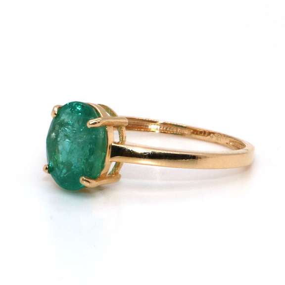 Envious Emerald Solitaire 14kt Ring