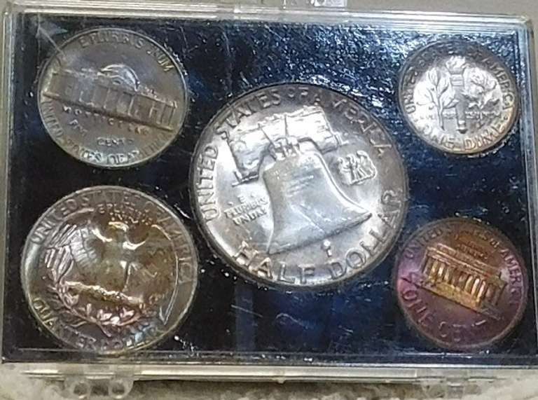 1962 Sil Mint Set in display case, toned