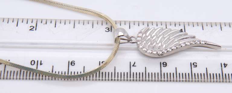 Vintage Sterling Silver Wing Pendant on Chain