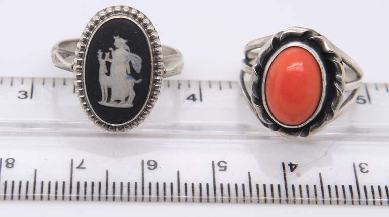 Lot of 2 Vintage Sterling Silver Rings
