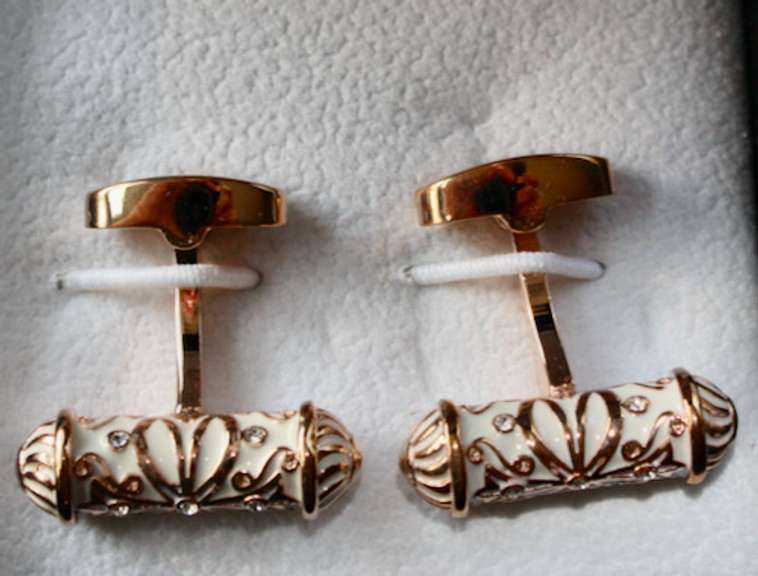 Handsome Pair Jeweled Style Cufflinks By Carelli