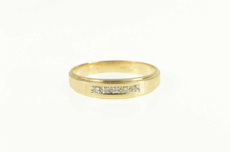 14K Yellow Gold 1940's Diamond Squared Men's Wedding Band Ring