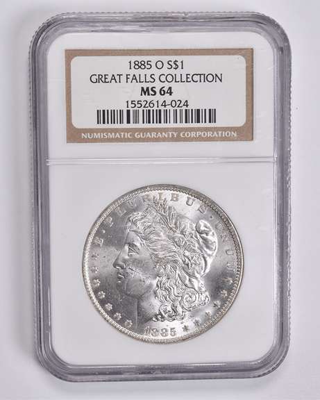 MS64 1885-O Morgan Silver Dollar Great Falls Collection NGC