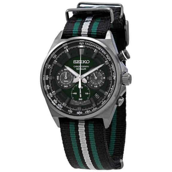 Seiko Green Dial Chronograph, New In Box.