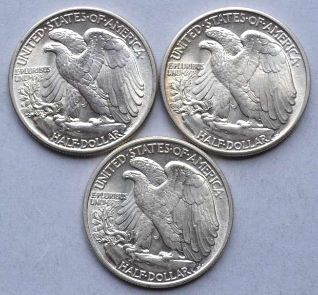 1941 1945 1946 Frosty White BU Walker Halves
