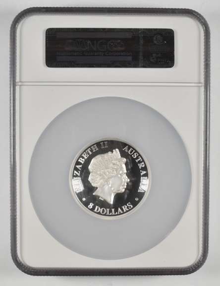 PF69UCAM 2016-P Australia 8 Dollars 5 Oz Silver Signed NGC - Chipped
