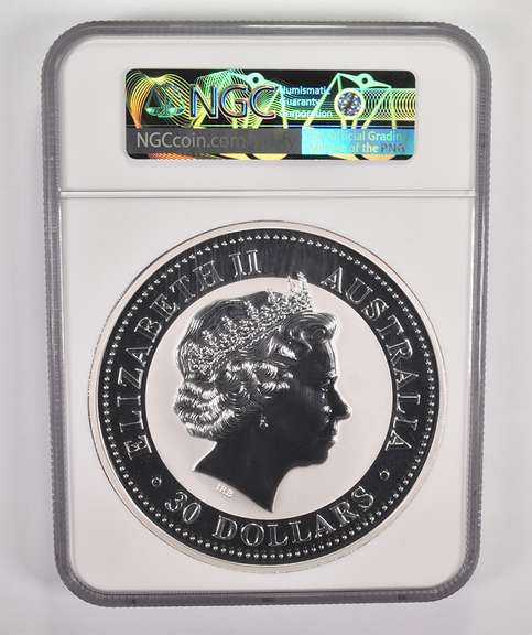 MS70 2005 Australia 30 Dollars 1 Kilo .999 Fine Silver Kookaburra NGC