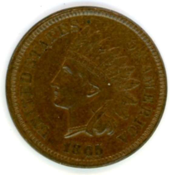 1865 Indian Head Cent with Full LIBERTY