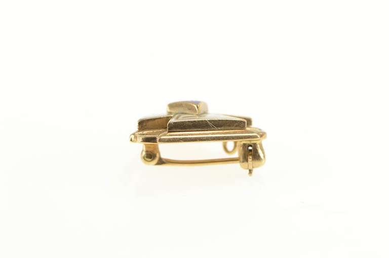 10K Yellow Gold Enamel Phi Delta Fraternity Ornate Lapel Pin/Brooch