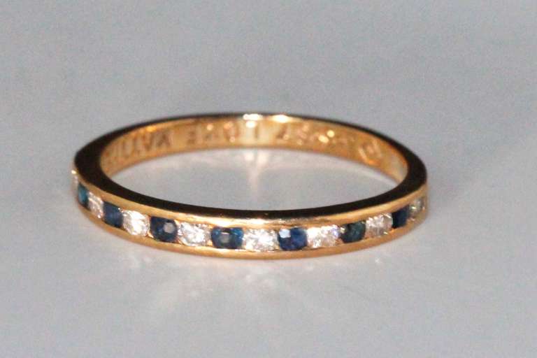 Natural Sapphire & Diamond Ring in 10k