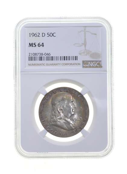 MS64 1962-D Franklin Half Dollar - Graded NGC