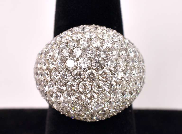 Delightful 5.00 Carat Diamond Dome Ring in 14K White Gold