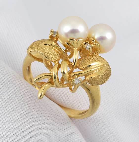 Organic Double Pearl Ring