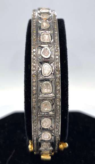 Unique Mine Cut Diamond Bangle