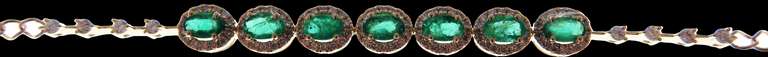 Exceptional 18kt Yellow Gold Emerald and Diamond Bracelet