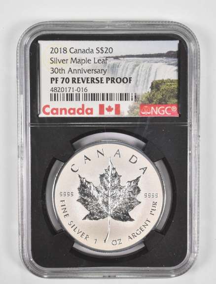 PF70 REV PF 2018 Canada $20 Silver Maple Leaf - 30th Anniv - NGC