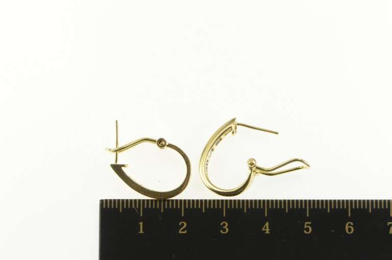 14K Yellow Gold 0.35 Ctw Diamond Oval Channel Statement Hoop Earrings