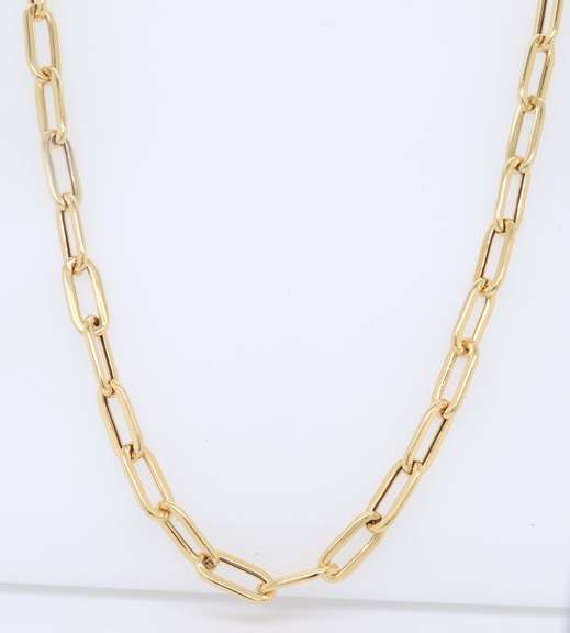 Gorgeous 18kt Yellow Gold Paperclip Chain Neckalce