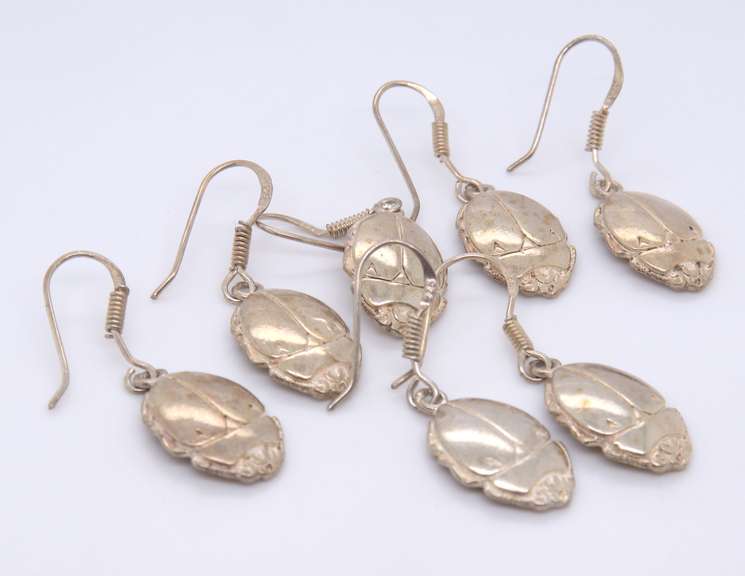 Group Lot of Vintage 925 Sterling Silver Dangle Earrings