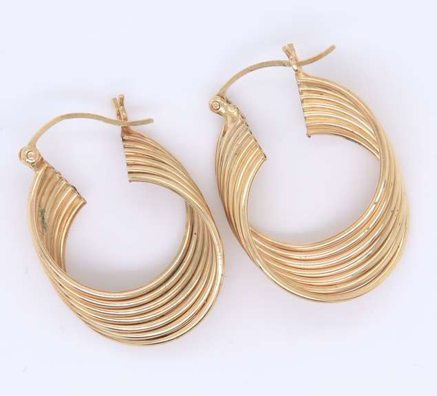 Pleasing Yellow Gold Hoop Earrings