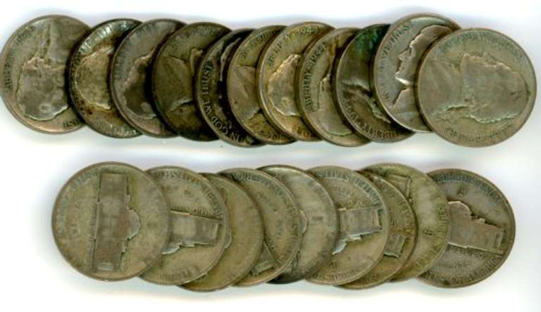 20 Silver War Nickels