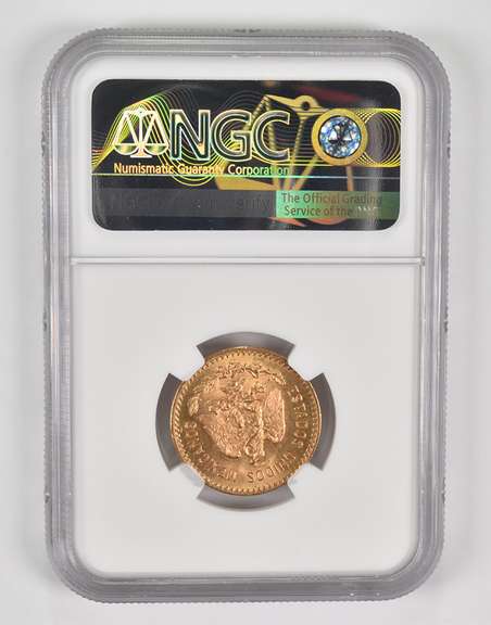 MS65 1959M Mexico 10 Gold Pesos - Restrike - Graded NGC