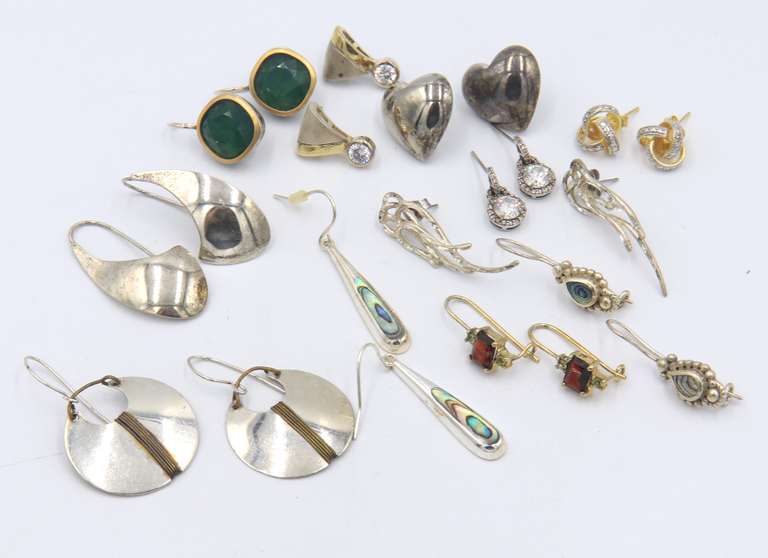 Big Group Lot of Vintage 925 Sterling Silver Earrings
