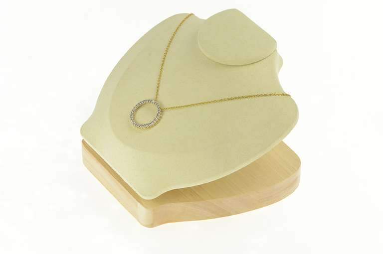 10K Yellow Gold 1.02 Ctw Diamond Round Circle Statement Pendant