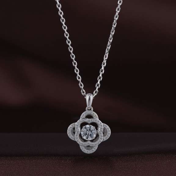 Daily wear Flower Dancing Stone Pendant