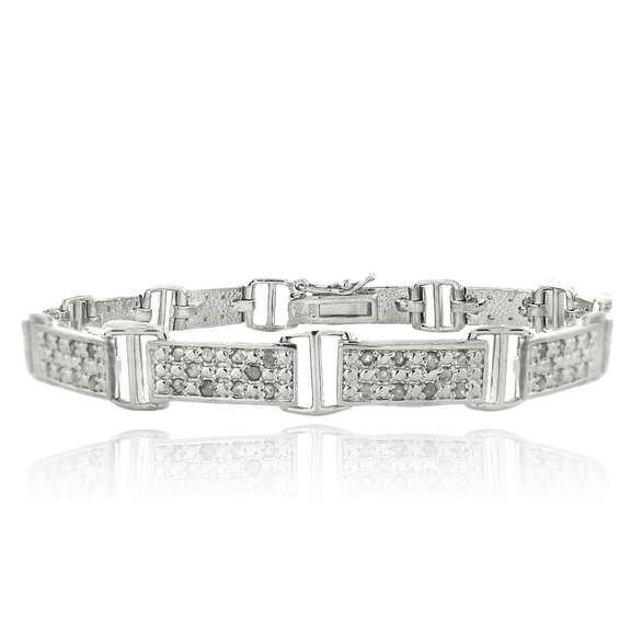1ct Diamond Bar Link Bracelet