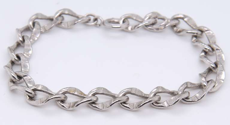 Vintage Sterling Silver Curb Link Bracelet
