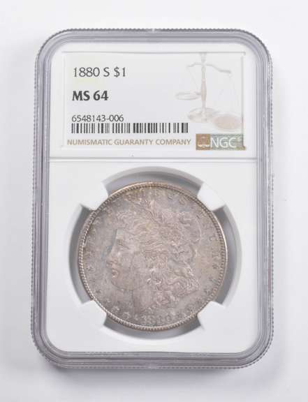 MS64 1880-S Morgan Silver Dollar NGC - Great Color