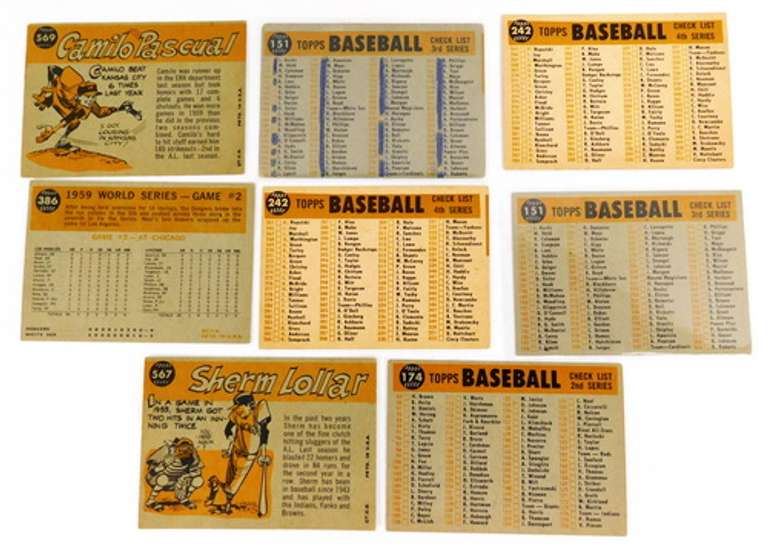 Nice Lot of 8 Topps 1960 Baseball Cards
