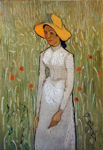 Vincent Van Gogh, Young Girl Standing Against a Background of Wheat