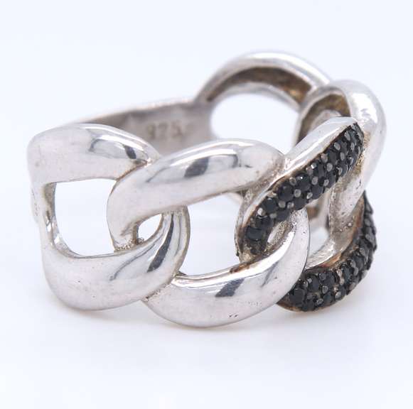 Sterling Silver Flat Curb Link Ring