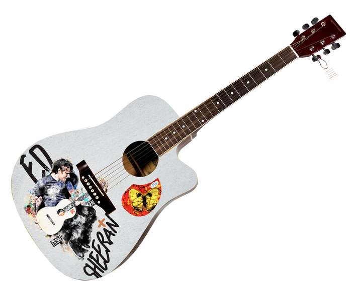 Ed Sheeran Autographed Signed Custom Graphics Photo Guitar ACOA