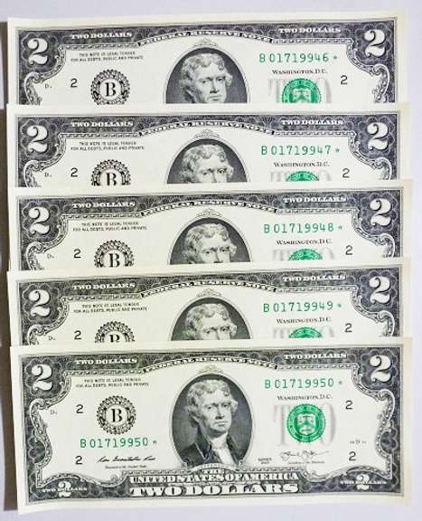 (20) Superb Crisp 2013 $2 Star Replacement Notes N.Y.-Consecutive In Nice Currency Album!