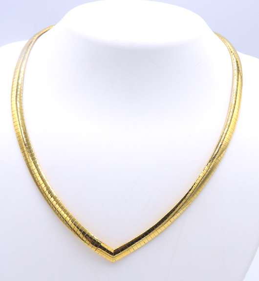 Italian 925 Sterling Silver Omega Necklace