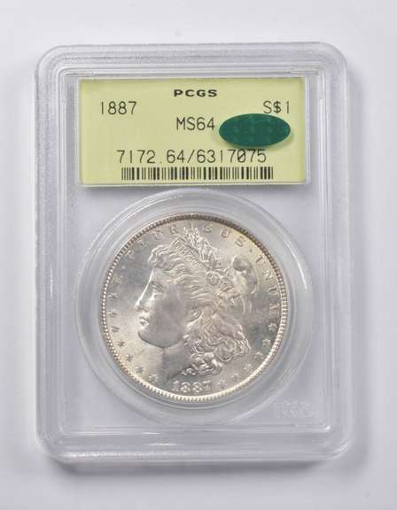 MS64 1887 Morgan Silver Dollar CAC PCGS