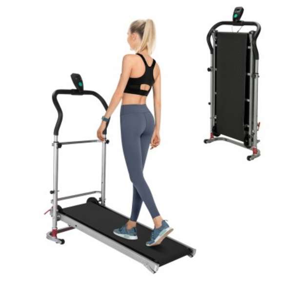 Shock-absorbing Folding Manual Treadmill Work Machine