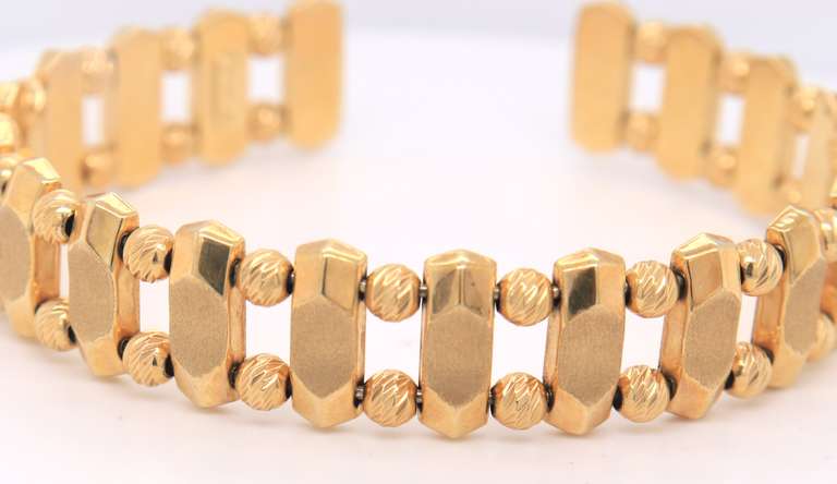 Handsome Yellow Gold Wide Cuff Bangle