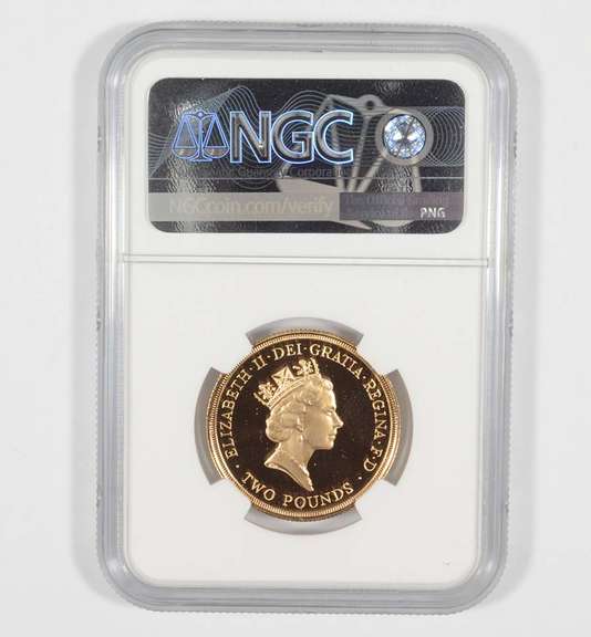 PF70 UCAM 1986 Great Britain 2 Gold Pounds - Commonwealth Games - NGC