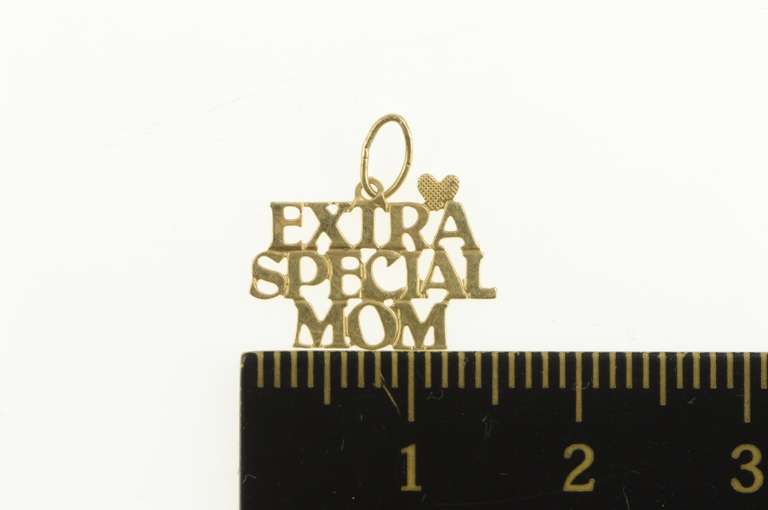 14K Yellow Gold Extra Special Mom Word Cut Out Love Charm/Pendant