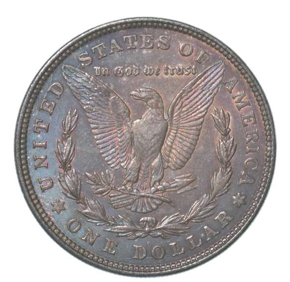 1921-D Morgan Silver Dollar Rainbow Toned