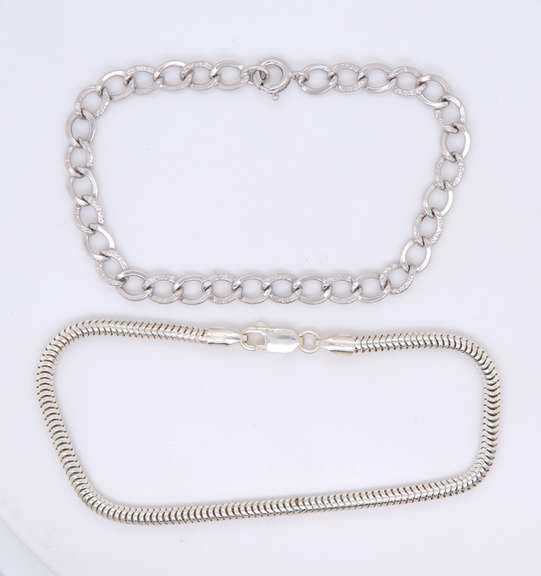 Lot of 2 Vintage Sterling Silver Bracelets